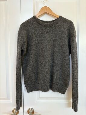Gray Mohair Blend Crewneck Sweater